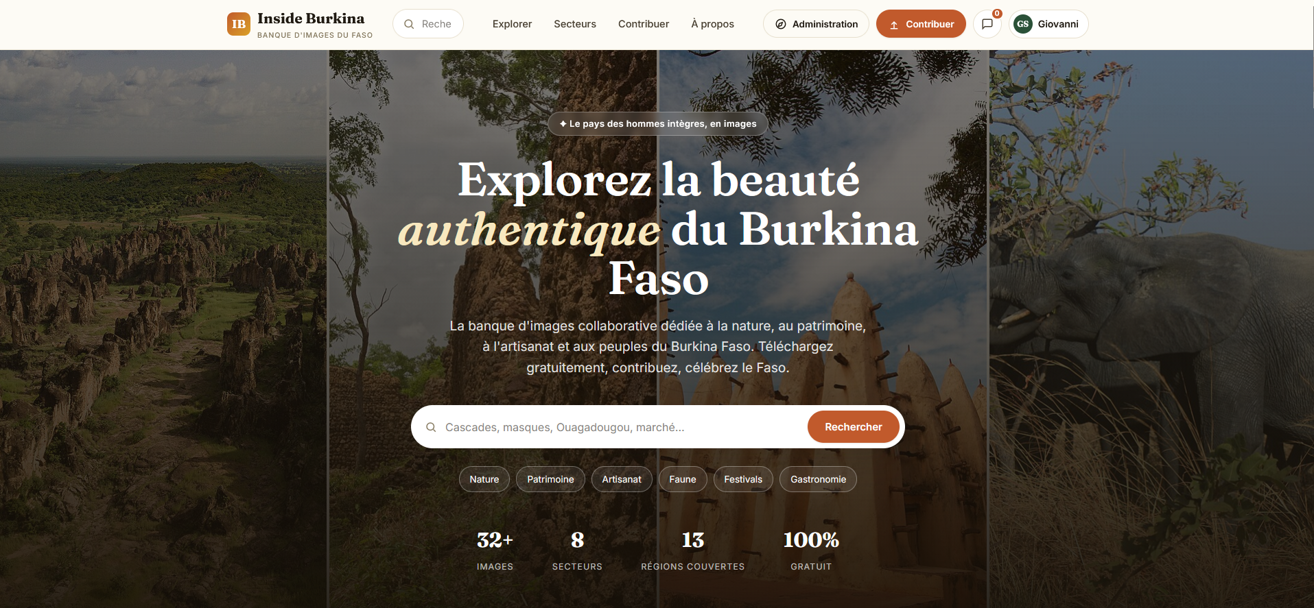 Capture d'écran du site Inside Burkina