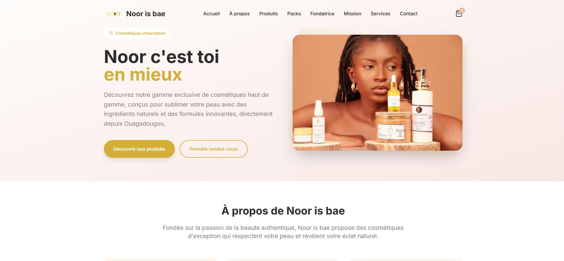 Capture d'écran du site Noor is bae