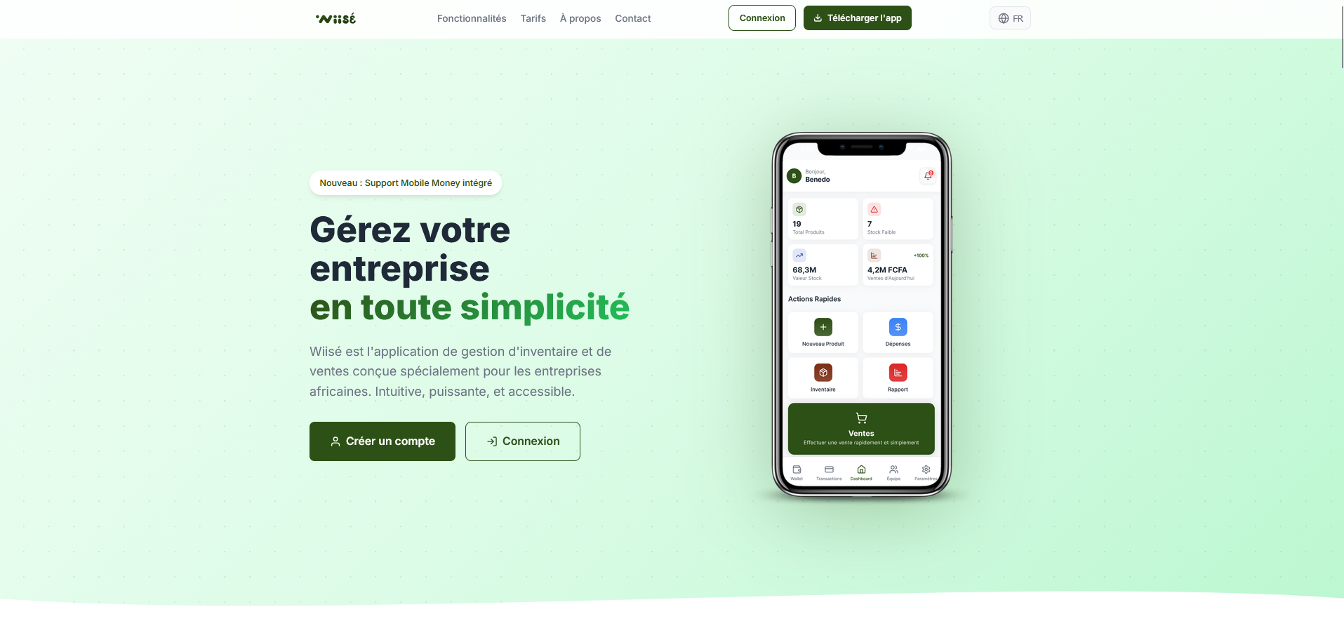 Capture d'écran du site Wiisé